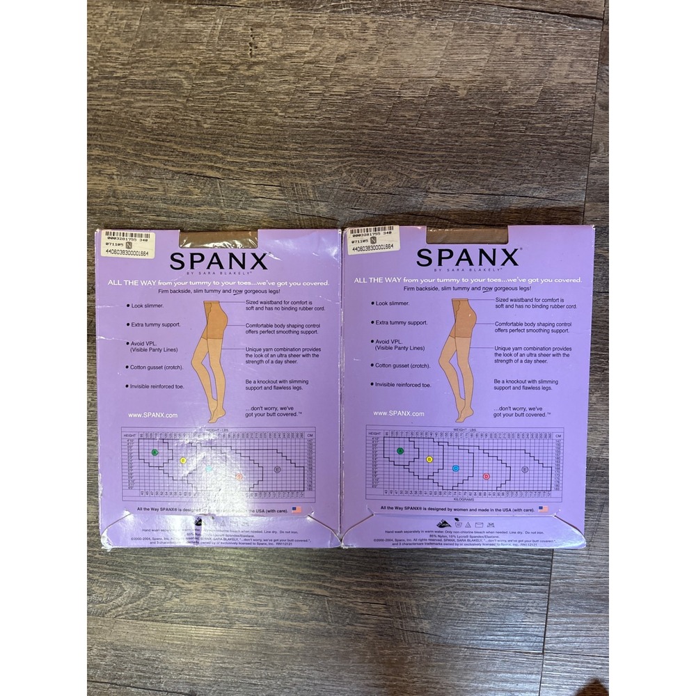 Spanx All The Way Pantyhose Women Size E Nude 1 NEW 2 Pack Super Control Hose - Picture 4 of 6
